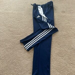 adidas Navy Blue Joggers with White Three-Stripes